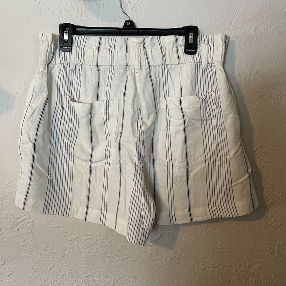 MADEWELL NWT SHORTS Women's Linen-Cotton Pull-On Paperbag Shorts  Stripe - Picture 4 of 6